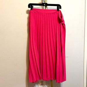 River Island Bright Pink Pleated Midi Skirt